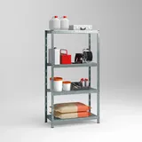 SCHULTE Regalwelt Steckregal Metall 195 x 100 x 50 cm Silber 4 Böden
