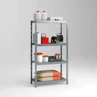 SCHULTE Regalwelt Steckregal Metall 195 x 100 x 50 cm Silber 4 Böden