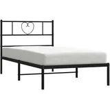vidaXL Bettgestell mit Kopfteil Metall Schwarz 140x190 cm