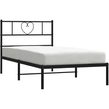 vidaXL Bettgestell mit Kopfteil Metall Schwarz 140x190 cm