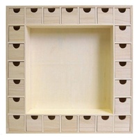 Adventskalender Holzquadrat 39 x 39 cm - Beige