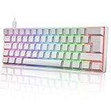 UK Layout 60% Mechanische Gaming-Tastatur Typ C verkabelt 61 Tasten LED-beleuchtete USB-wasserdichte Tastatur 14 Chroma RGB-Hintergrundbeleuchtung Anti-Ghosting-Tasten für Computer/PC/ Lapto /MAC