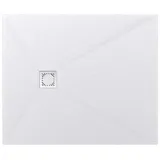 doporro Duschwanne Duschtasse 100x120x3cm aus Mineralguss in Weiß Rechteckig DIN-Anschlüsse für bodenebene Montage geeignet Geoma09