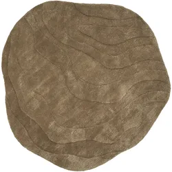 Teppich Viskose olivgrün 160 x 160 cm Kurzflor KASBO
