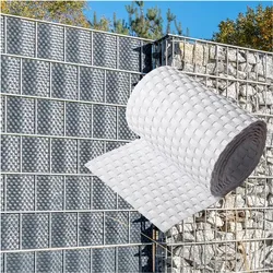 NYVI Polyrattan Sichtschutzstreifen Privafence 255 x 19 cm - Sichtschutz für Doppelstabmatten Zaun Farbe:Weiß;Anzahl:6