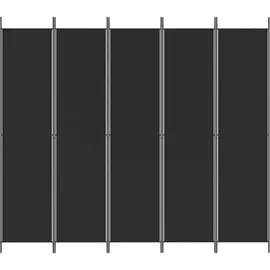 vidaXL 5-tlg. Paravent Schwarz 250x220 cm Stoff
