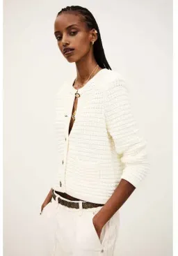 BA&SH für Damen. 1E24GASP Beige Gaspard Strickjacke (40), Lässig, Baumwolle