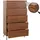 Mendler Kommode HWC-M49, Highboard Schrank, 3D-Design 5 Schubladen MDF Metall 145x80x44cm ~ Walnuss-Optik