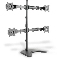 DIGITUS Universeller Vierfach Monitorhalter mit Stand-/ Klemm-Montage