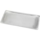 Nklaus Kerzenteller rechteckig 17x9cm Aluminium Silber matt Untersetzer Untertasse Deko 10427