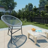 vidaXL Garten-Mond-Stuhl Poly Rattan Grau