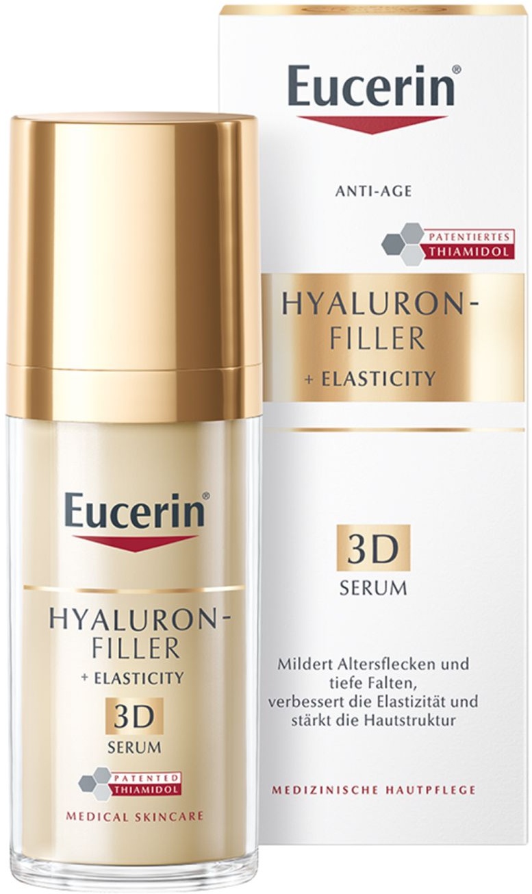 Eucerin®HYALURON-FILLER + Elasticity 3D Serum – Anti-Aging Serum für reife Haut – Hautpflege gegen Altersflecken und Falten