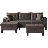 Home Deluxe Sofa ROM - versch. Farben - Braun