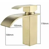Moderne Goldene Wasserfall-waschtischarmatur, Verstellbarer Mischbatterie Für Warm- Und Kaltwasser