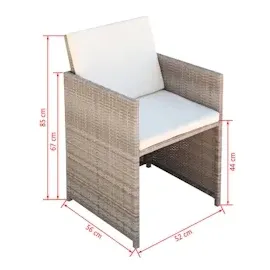 vidaXL Gartenstuhl 55 x 71 x 35 cm beige 2 St.