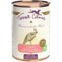 Terra Canis Light 400g Dose Hundenassfutter 6 x 400 g - Pute mit Sellerie, Ananas und Sanddornbeeren
