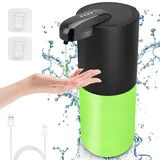 Cuteefun Seifenspender Automatisch, 380ml Elektrischer Flüssigseifenspender mit Sensor, 4-Stufig Einstellbares Flüssigkeitsvolumen, Wiederaufladbarer Seifenspender Wandmontage für Küche, Bad, Schwarz