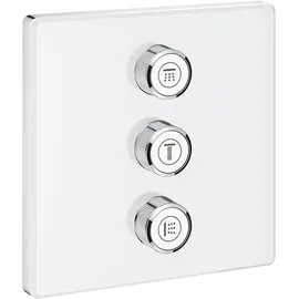Grohe Grohtherm Smartcontrol 3-fach Unterputzventil, Wandrosette moon white, eckig, UP-Ventil