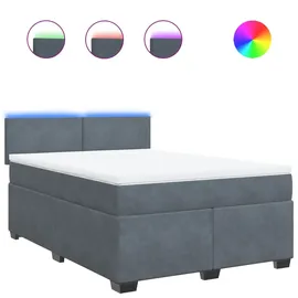 vidaXL Boxspringbett 140 x 200 cm Dunkelgrau