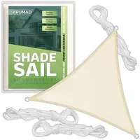 Krumad Sonnensegel Dreieckig 4m x 4m, Beige, UV-Schutz, Wasserdicht,