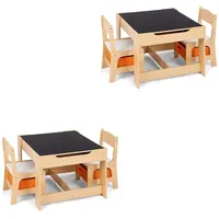 Set 2x 3 teilige Kindersitzgruppe aus Holz KG1 Divit Kinder Tischgruppe mit 2 Stühlen