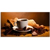 Glasbild »Kaffeetasse Zimtstange Nüsse Schokolade«, Getränke, (1 St.), braun