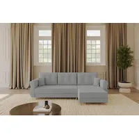 Altdecor Ecksofa mit Schlaffunktion und Bettkasten APOL-L 242x175x90 Hellgrau