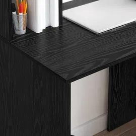 vidaXL Schreibtisch mit Regal Schwarz Eichen-Optik 91 x 50 x 149 cm