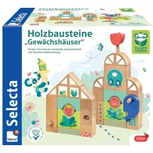 Selecta 62085 Holzbausteine Gewächshäuser, 34 Teile