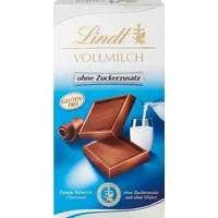 LINDT Schokolade 100g Vollmilch ohne Zuckerzusatz Tafel Schokolade Glutenfrei, 1 x 100 g, 1 St.