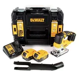 DeWalt DCS334P2 18V XR schnurloses, bürstenloses Stichsäge mit Griff oben, 2 x Batterien + Gehäuse