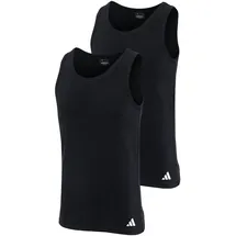 adidas Herren Unterhemden, 2er Pack - Tank Top, Active Flex Cotton ärmellos, einfarbig, Schwarz Baumwolle X-Large