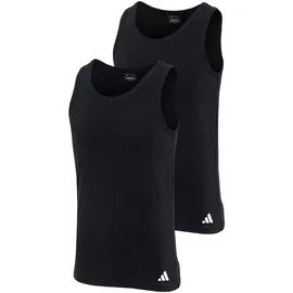 adidas Herren Unterhemden, 2er Pack - Tank Top, Active Flex Cotton ärmellos, einfarbig, Schwarz Baumwolle X-Large