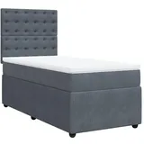 vidaXL Boxspringbett 140 x 200 cm Dunkelgrau