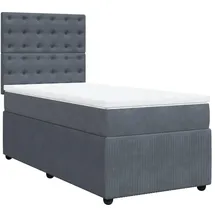 vidaXL Boxspringbett 140 x 200 cm Dunkelgrau