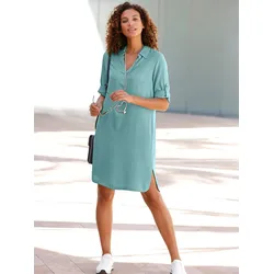 Blusenkleid CASUAL LOOKS "Blusenkleid", Damen, Gr. 44, Normalgrößen, grün (salbei), 100% Viskose, unifarben, kurz, 3/4-Ärmel, Kleider
