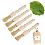 5x HOFMEISTER® Haushaltspinsel, rund, 18 x 1,8 cm aus Buchenholz, Backpinsel mit Naturborste, rund