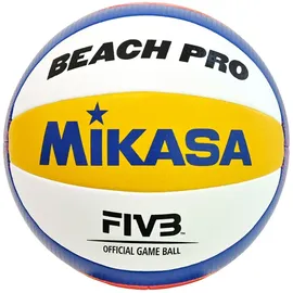Mikasa Beach Pro DVV1, BV550C, Größe 5, weiß/blau/gelb, 280 Gramm, Spielball