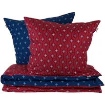 SCHIESSER Bettwäscheset Nahla - Feinbiber - 2-teilig - 155 x 220 cm - Rost-Dunkelblau