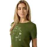 super.natural Damen Rock Flowers T-Shirt (Größe L, oliv)