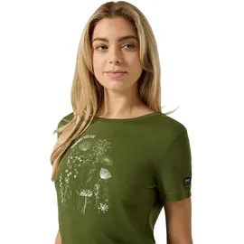 super.natural Damen Rock Flowers T-Shirt (Größe L, oliv)