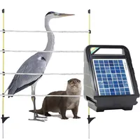 Agrarzone Fischotterzaun Teichzaun-Set S25 SOLAR 12V, Litze 250m | effektiver Gartenzaun mit Weidezaungerät & Solarmodul | Garten & Teich sicher einzäunen | Abwehr von Fischreiher, Fischotter, Marder