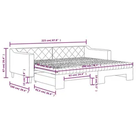 vidaXL Tagesbett 90 x 200 cm Schwarz