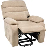 Beliani Elektrischer Fernsehsessel RISE Stoff Beige