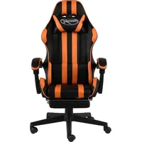 VidaXL 20532 Gaming Chair mit Fußablage schwarz/orange