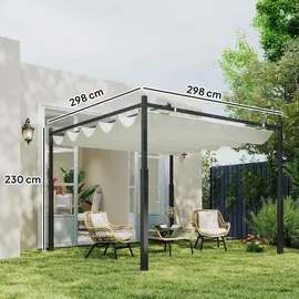 Outsunny Pergola 3 x 3 m Cremeweiß