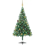 vidaXL Künstlicher Weihnachtsbaum mit LEDs & Kugeln 180 cm 564 Zweige