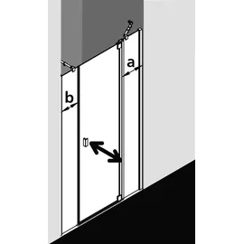 Kermi RAYA Duschtür links 156,8 - 160,8 x 185 cm ESG klar