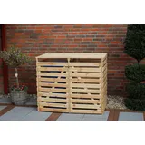 Promadino Mülltonnenbox Vario V", Holz, Natur, Geeignet für 2 Mülltonnen)