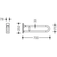 Hewi Wandstützgriff mobil Serie 801 anthrazitgrau